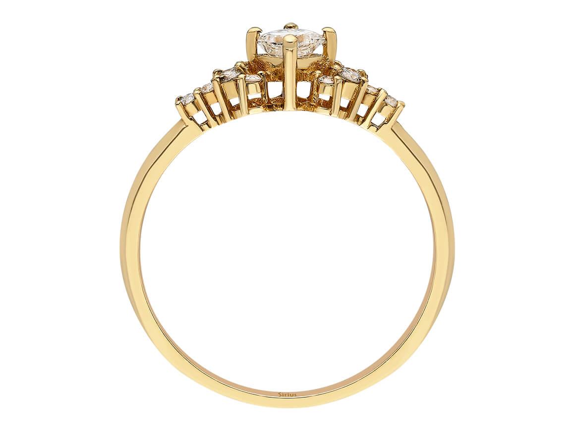 Insgesamt 0,32 Karat Diamant Prinzessin Solitär Ring - handgefertigter Diamantschmuck aus Feingold | Sirius Diamant