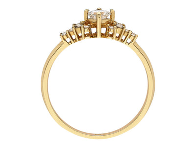 Total 0.32 carat diamond princess solitaire ring