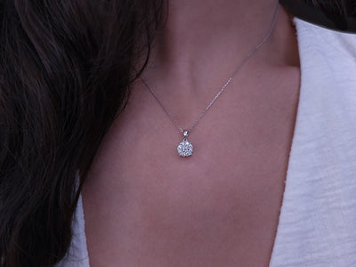 0.40 total carat diamond coronet necklace in 8K white gold