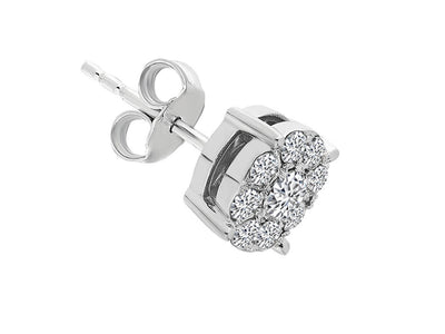 Boucle d'oreille homme en or blanc 8 carats avec diamant de 0,40 carat