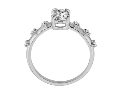 Total 0.80 carat oval diamond solitaire ring