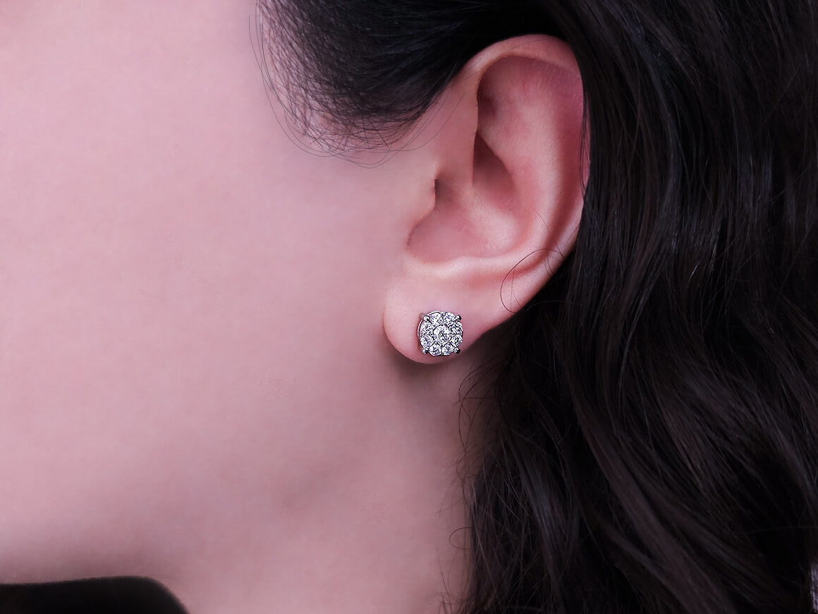 0,80 Gesamtkarat Diamant Coronet Ohrringe in 8 K - handgefertigter Diamantschmuck aus Feingold | Sirius Diamant