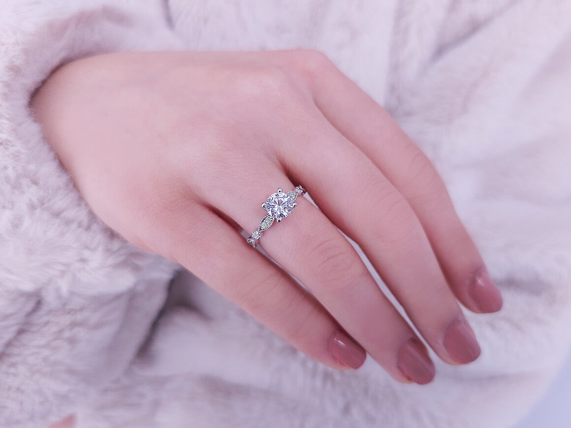 1.20 Carat Diamond and White Topaz Solitaire Ring