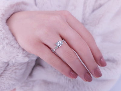 1.20 Carat Diamond and White Topaz Solitaire Ring