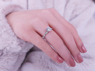 1.20 Carat Diamond and White Topaz Solitaire Ring