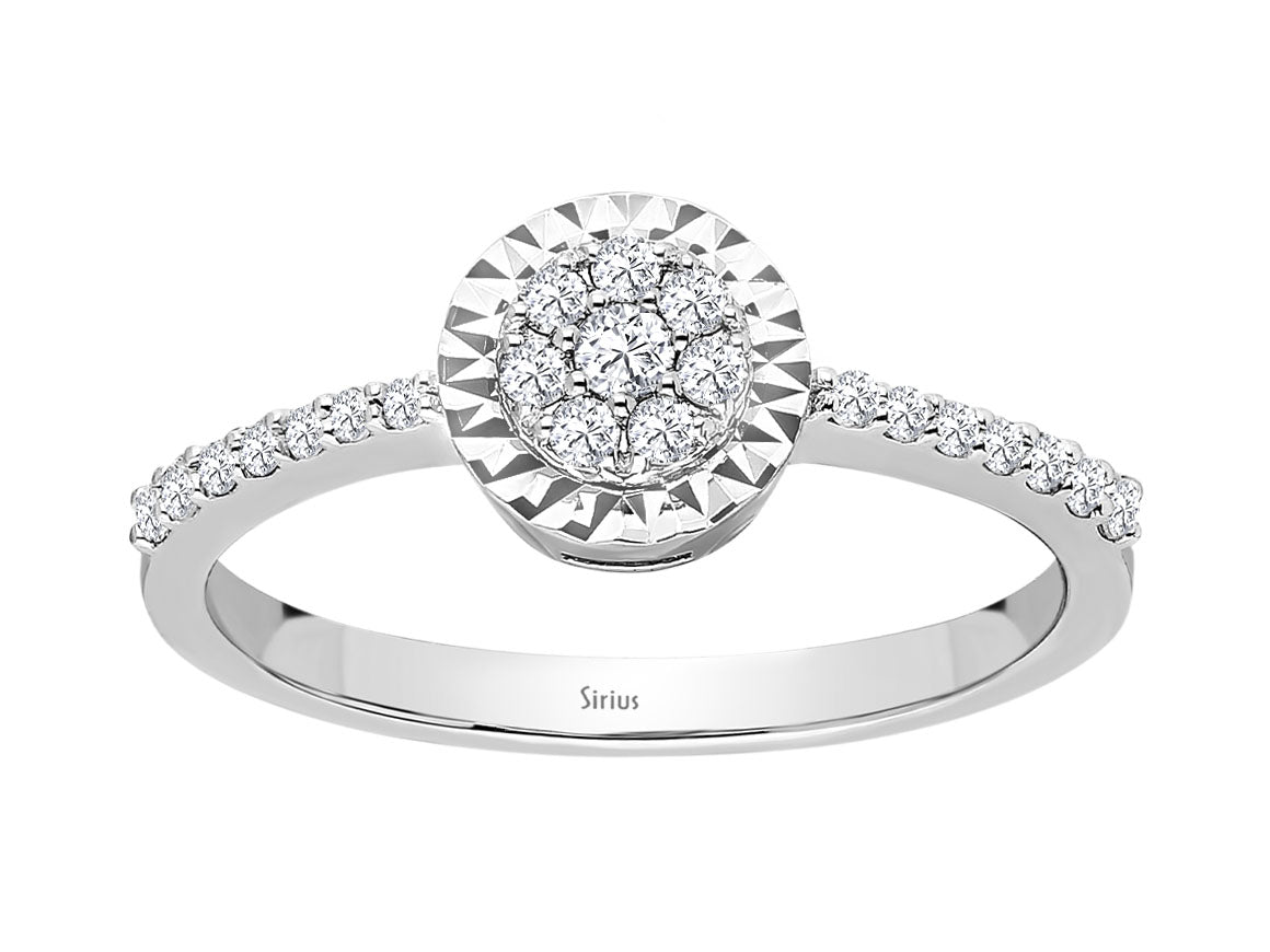 0,23 Carat Diamant Coronet Sollitär Ring - handgefertigter Diamantschmuck aus Feingold | Sirius Diamant