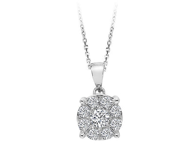 0.40 total carat diamond coronet necklace in 8K white gold