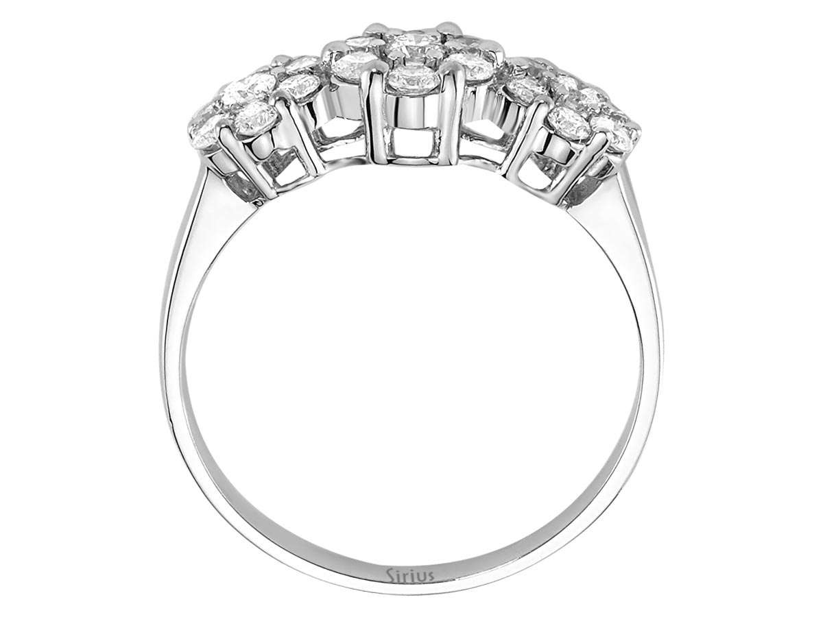 Diamant Tria Effekt Ring - handgefertigter Diamantschmuck aus Feingold | Sirius Diamant