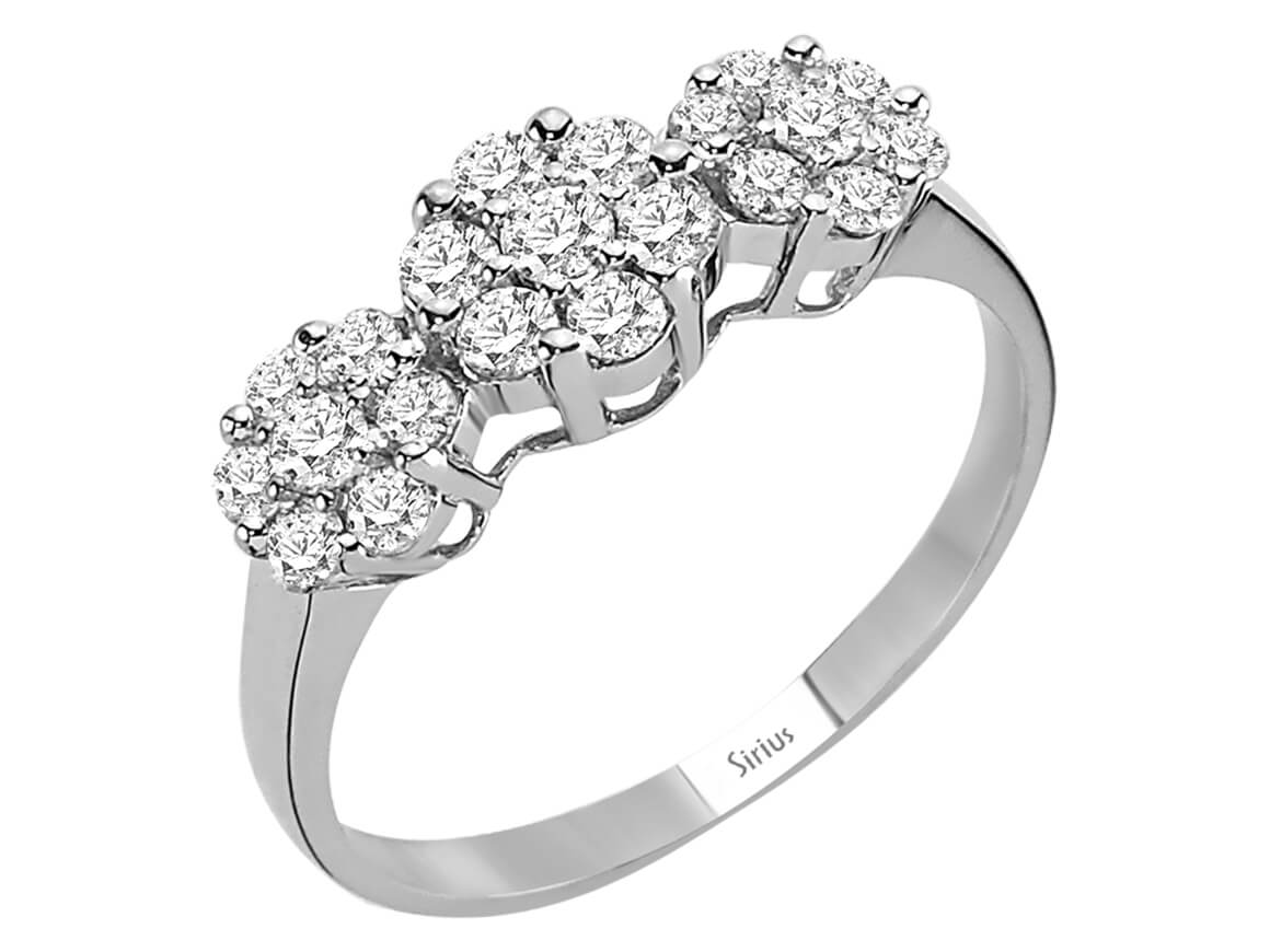Diamant Tria Effekt Ring - handgefertigter Diamantschmuck aus Feingold | Sirius Diamant