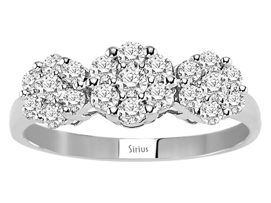 Diamant Tria Effekt Ring - handgefertigter Diamantschmuck aus Feingold | Sirius Diamant