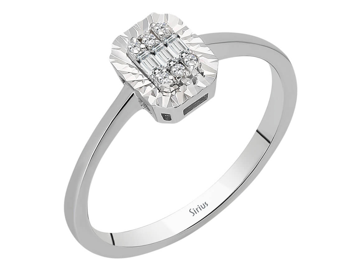 Baguette Diamant Trinity Ring - handgefertigter Diamantschmuck aus Feingold | Sirius Diamant