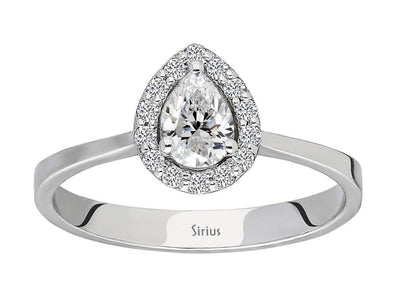 Total 0.68 Carat Pear Cut Diamond Ring