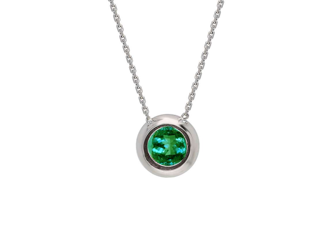 Tsavorit Solitärkette - handgefertigter Diamantschmuck aus Feingold | Sirius Diamant