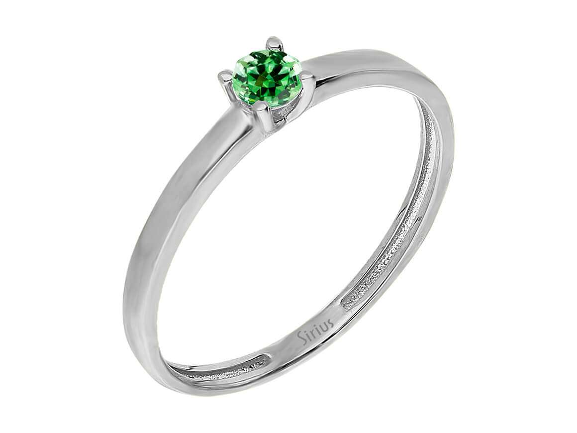 Tsavorit Solitärring - handgefertigter Diamantschmuck aus Feingold | Sirius Diamant