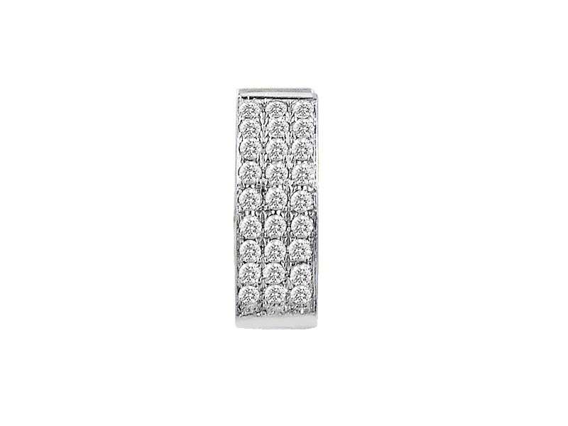 Boucles d'oreilles créoles pour homme en or blanc 585 14 carats avec diamants de 0,27 carat au total