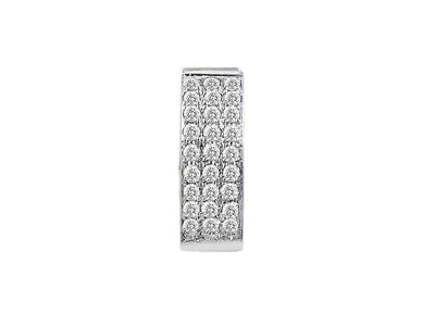 Boucles d'oreilles créoles pour homme en or blanc 585 14 carats avec diamants de 0,27 carat au total