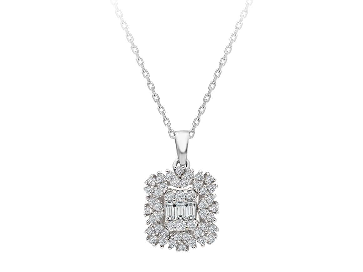 Vega Stern Baguette Diamant Schmuckset in 14 K - handgefertigter Diamantschmuck aus Feingold | Sirius Diamant