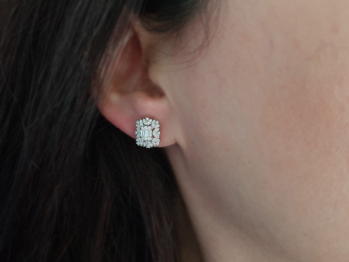 Vega Stern Baguette Diamant Schmuckset in 14 K - handgefertigter Diamantschmuck aus Feingold | Sirius Diamant