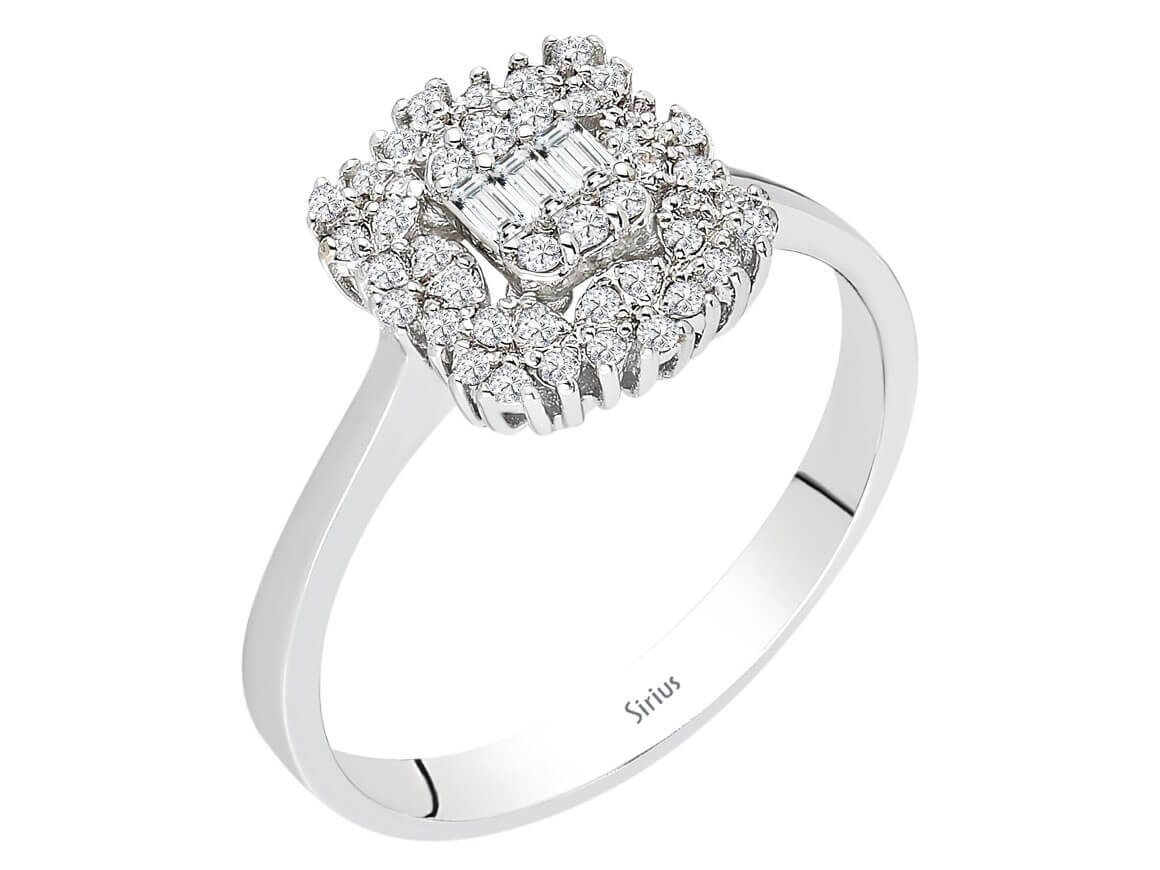 Vega Stern Baguette Diamant Schmuckset in 14 K - handgefertigter Diamantschmuck aus Feingold | Sirius Diamant