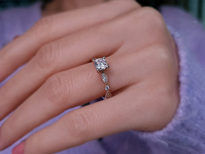 Total 0.80 Carat Diamond Vintage Solitaire Ring