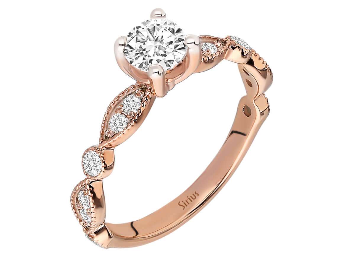 Insgesamt 0,80 Carat Diamant Vintage Solitär Ring – handgefertigter Diamantschmuck aus Feingold | Sirius Diamant