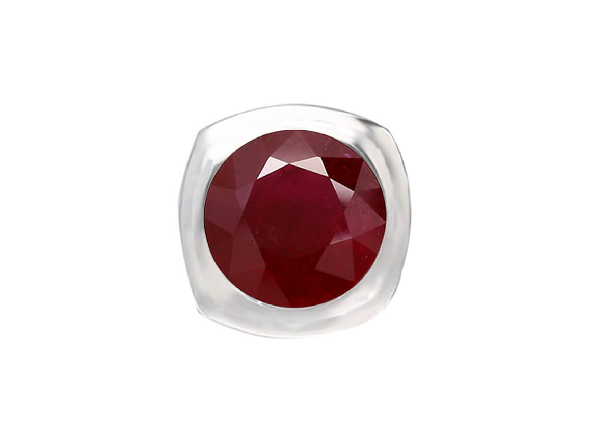 1,00 ct. Rubin Herren Ohrstecker in 14k Weißgold - handgefertigter Diamantschmuck aus Feingold | Sirius Diamant