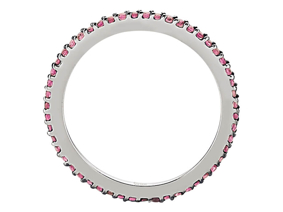 Ruby all-around alliance in 14K white gold