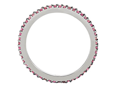 Ruby all-around alliance in 14K white gold