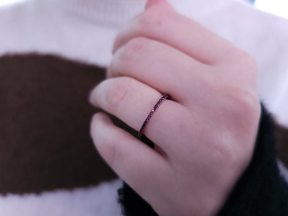 Ruby all-around alliance in 14K white gold
