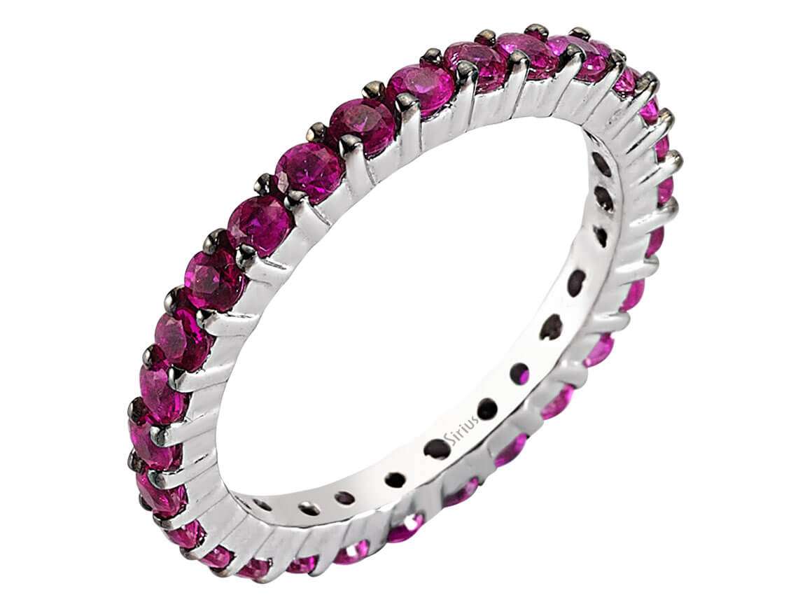 1.56 carat ruby all-around alliance in 585 14 carat white gold