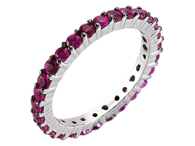 1.56 carat ruby all-around alliance in 585 14 carat white gold