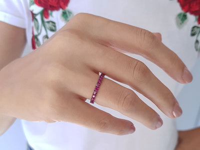 2.07 carat all-around ruby alliance ring