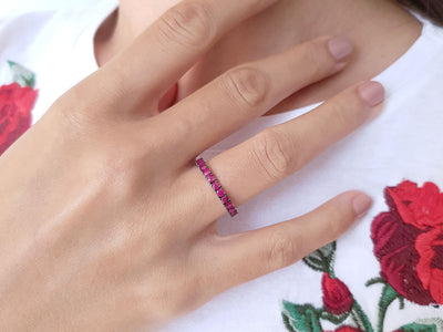 2.07 carat all-around ruby alliance ring