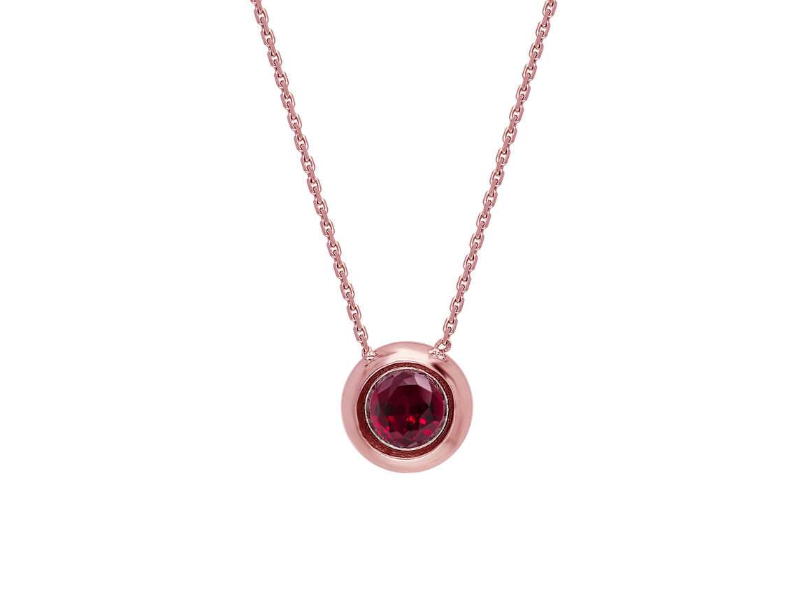 Rubin-Solitär-Halskette - handgefertigter Diamantschmuck aus Feingold | Sirius Diamant