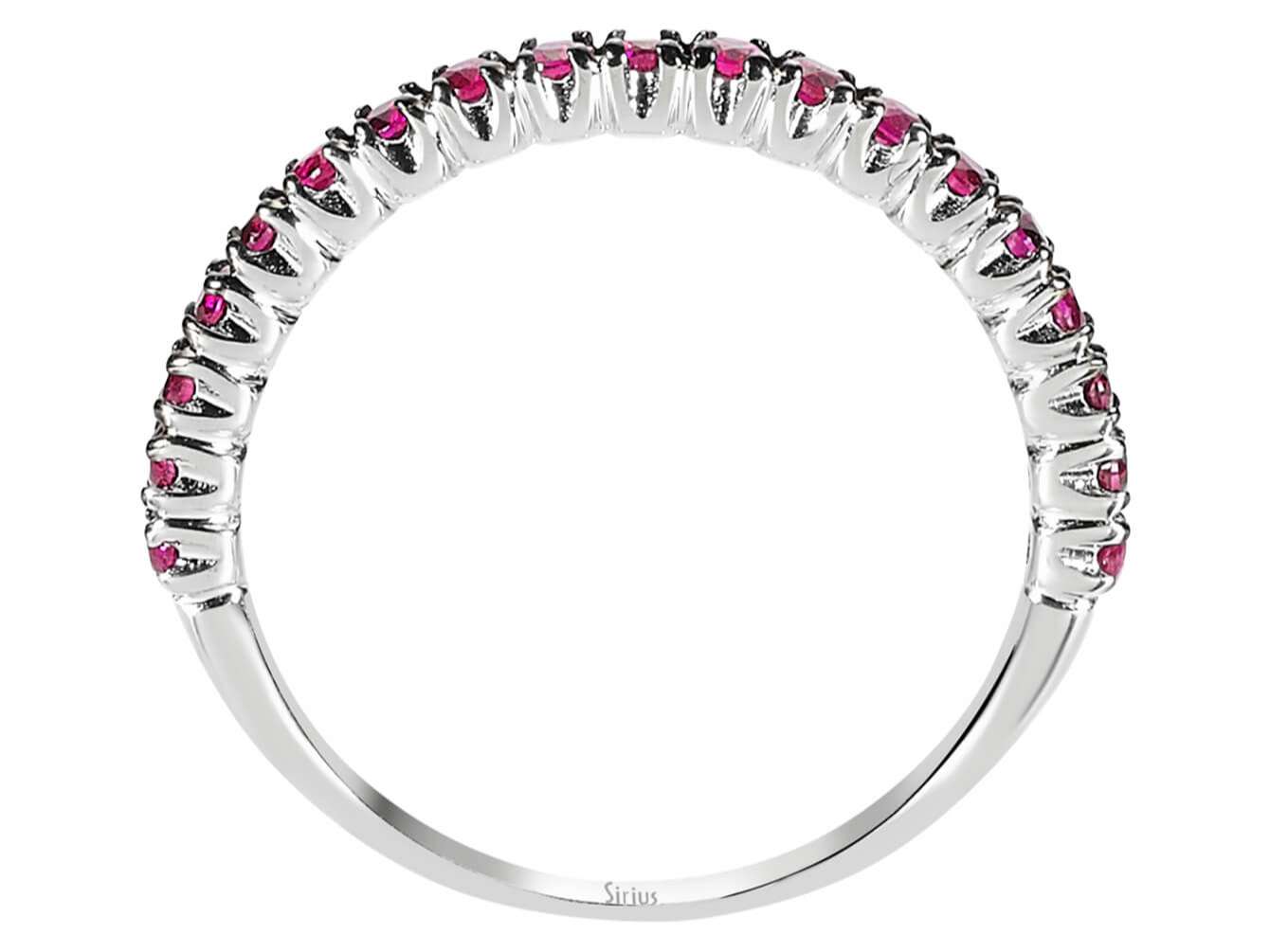 0.55 carat ruby half-round alliance in 585 14 carat white gold