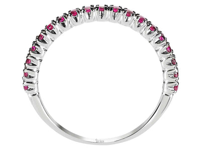 0.55 carat ruby half-round alliance in 585 14 carat white gold