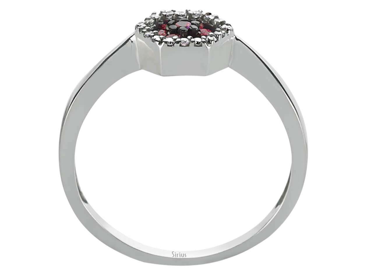 Diamond and Ruby Hexagon Ring