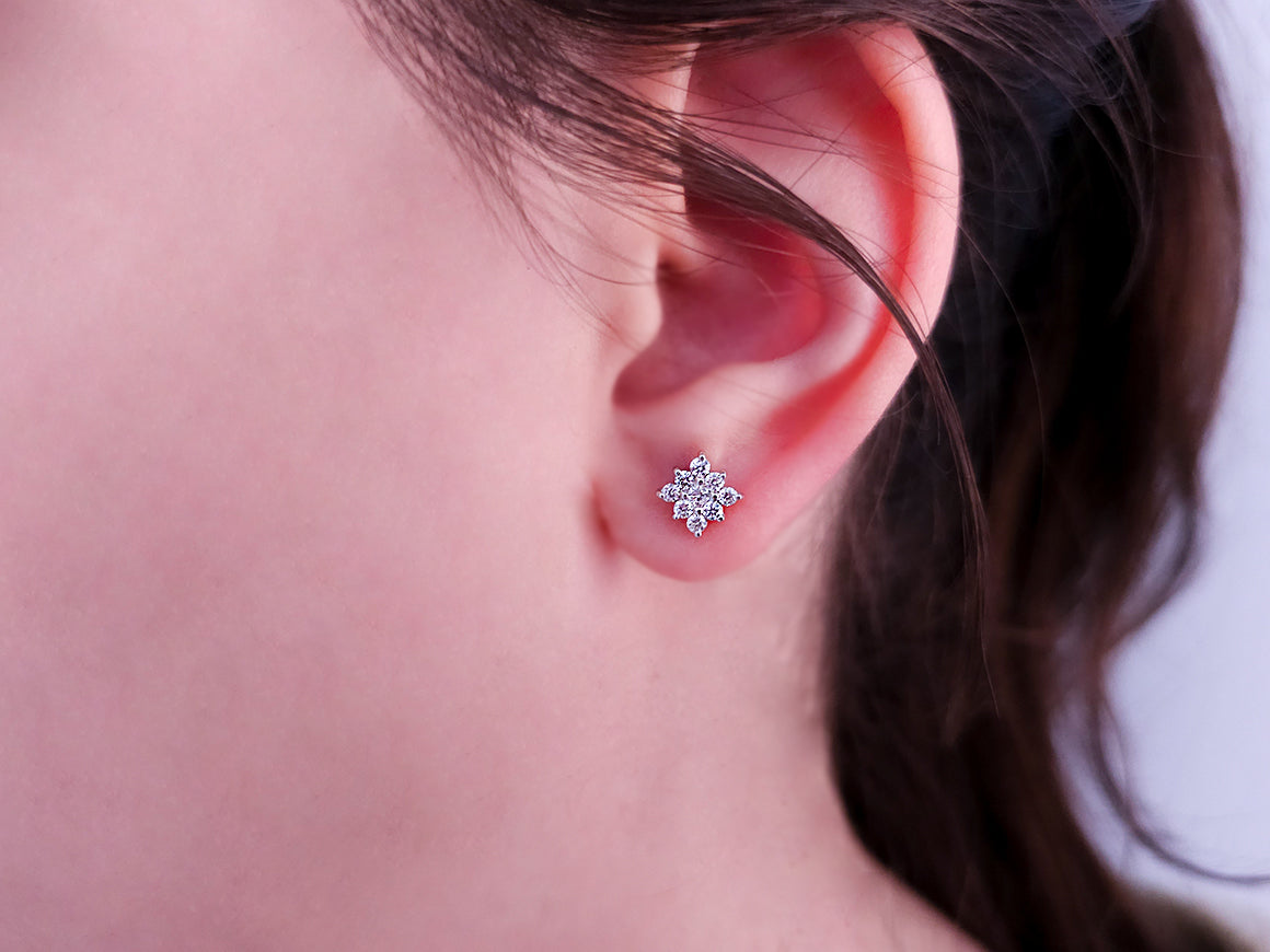 Diamant Stern Ohrringe - handgefertigter Diamantschmuck aus Feingold | Sirius Diamant