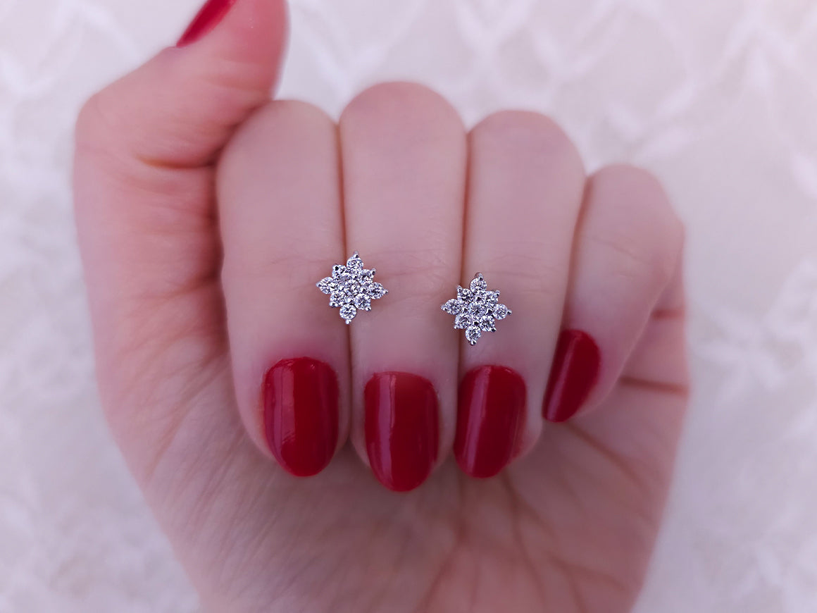 Diamant Stern Ohrringe - handgefertigter Diamantschmuck aus Feingold | Sirius Diamant