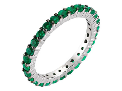 1.56 carat emerald all-around alliance in 585 14 carat white gold