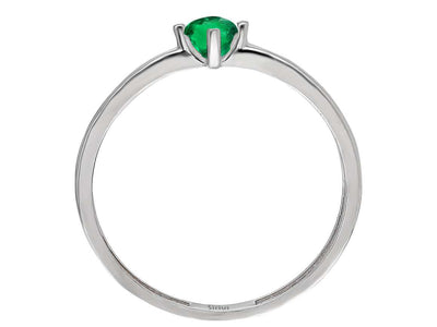 Emerald solitaire ring