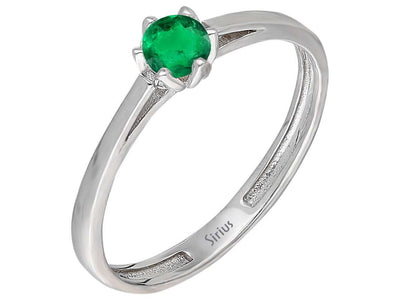 Emerald solitaire ring