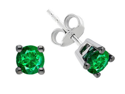 0.50 Carat Emerald Solitaire Earrings