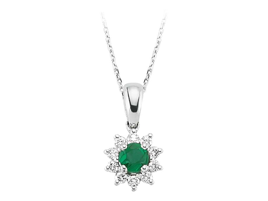 Diamant und Smaragd Collier - handgefertigter Diamantschmuck aus Feingold | Sirius Diamant