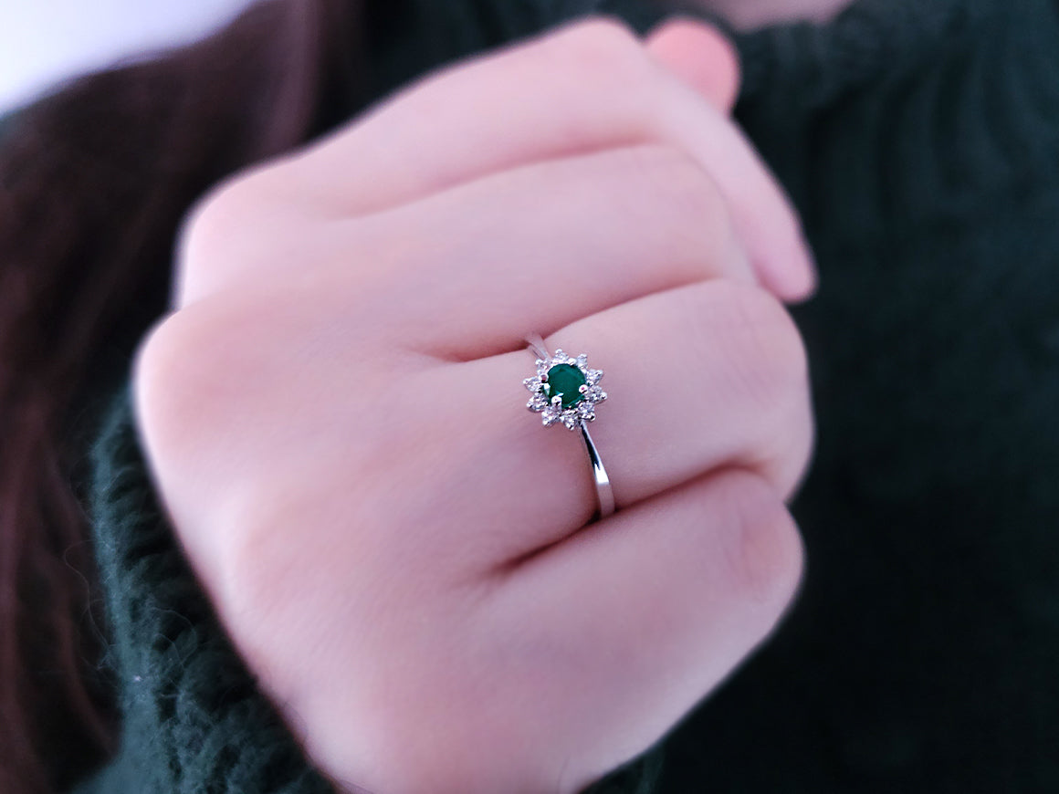 Diamond and Emerald Ring