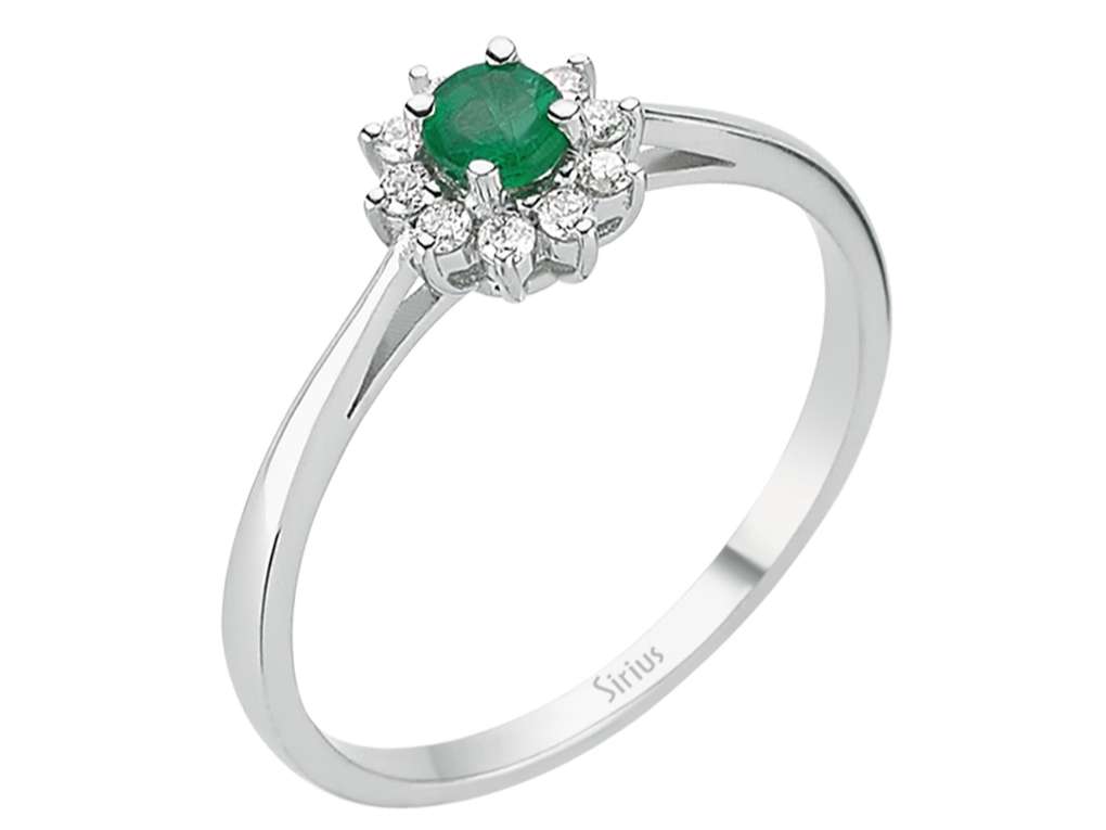 Diamant und Smaragd Ring - handgefertigter Diamantschmuck aus Feingold | Sirius Diamant