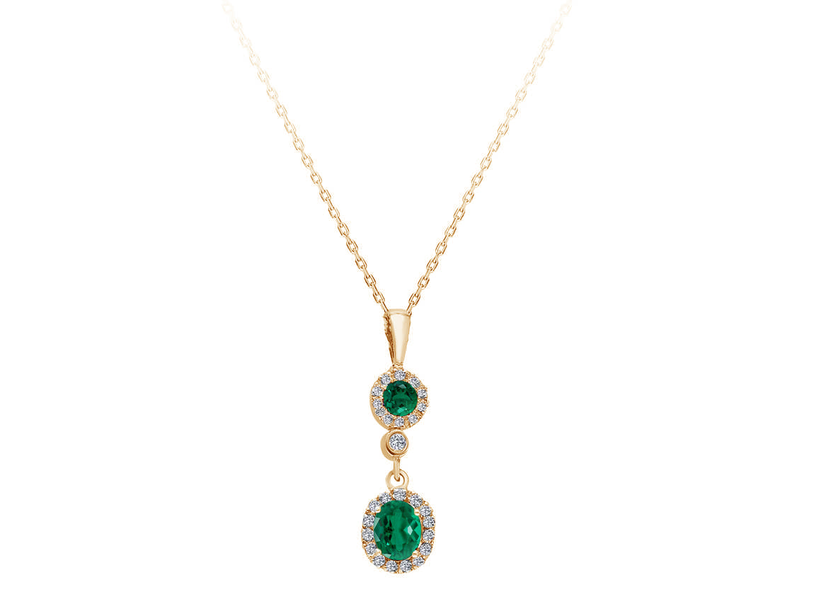 Belladore Halskette mit Smaragd und Diamanten - handgefertigter Diamantschmuck aus Feingold | Sirius Diamant