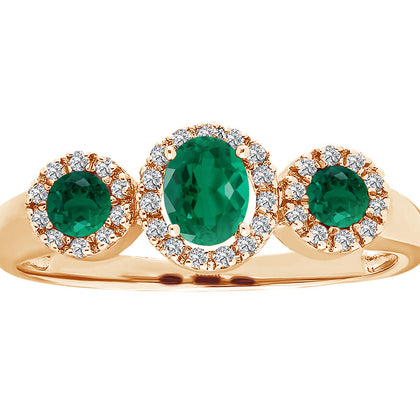 Tria Belladore Ring mit Smaragd und Diamanten - handgefertigter Diamantschmuck aus Feingold | Sirius Diamant