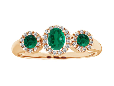 Tria Belladore ring with emerald and diamonds