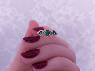 Tria Belladore ring with emerald and diamonds